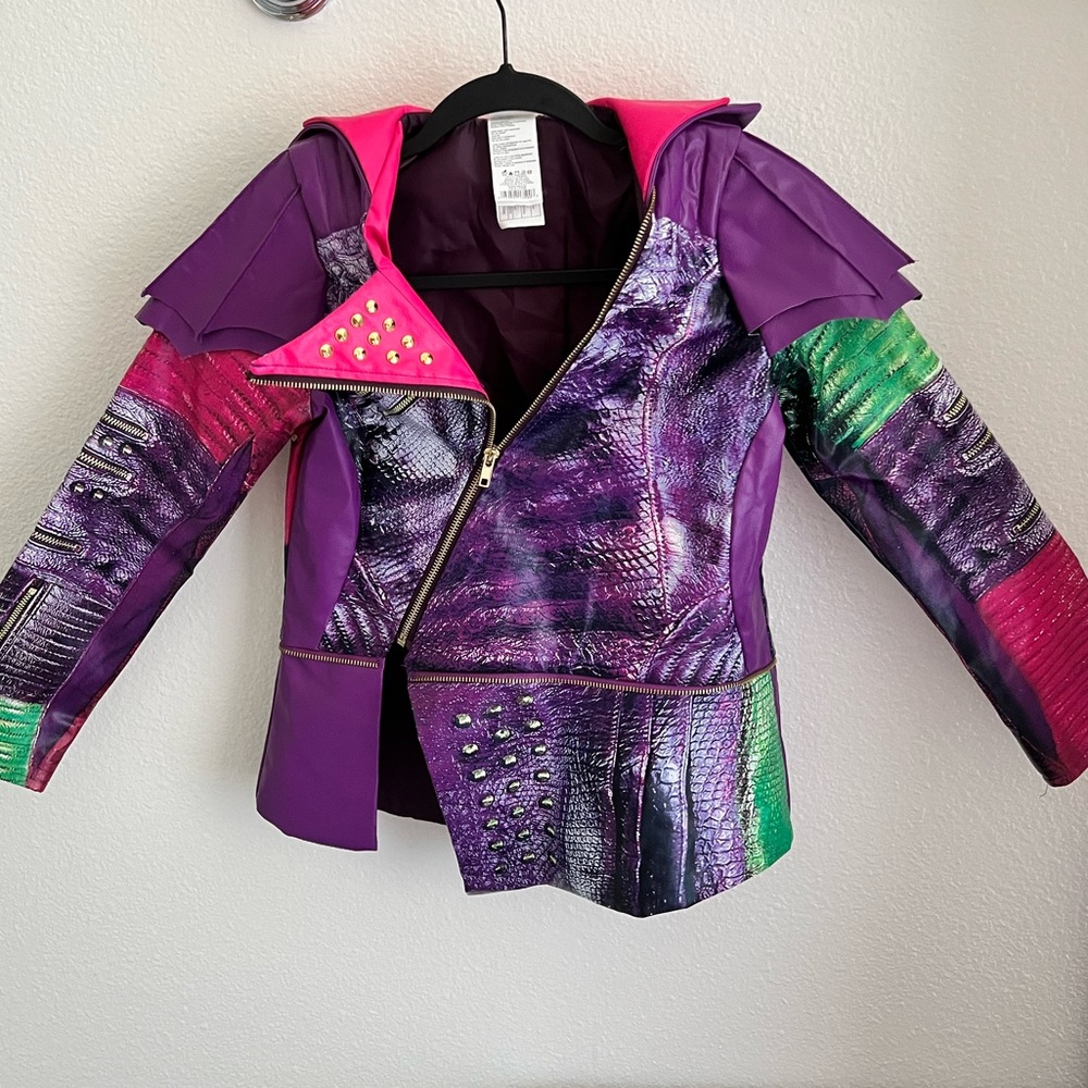 Disney Descendants Mal Faux Leather Jacket Size Girls L (10-12)